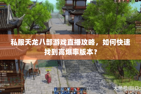 私服天龙八部游戏直播攻略，如何快速找到高爆率版本？