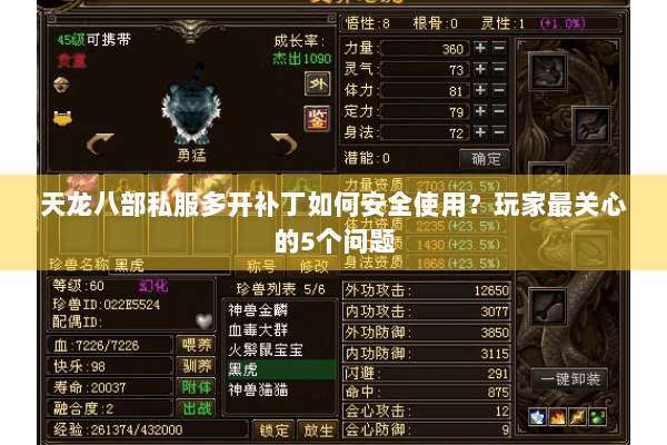 天龙八部私服多开补丁如何安全使用?玩家最关心的5个问题 天龙八部私服多开补丁如何安全使用?玩家最关心的5个问题