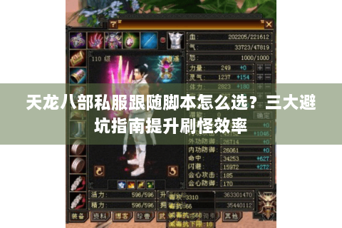 天龙八部私服跟随脚本怎么选?三大避坑指南提升刷怪效率 天龙八部私服跟随脚本怎么选?三大避坑指南提升刷怪效率