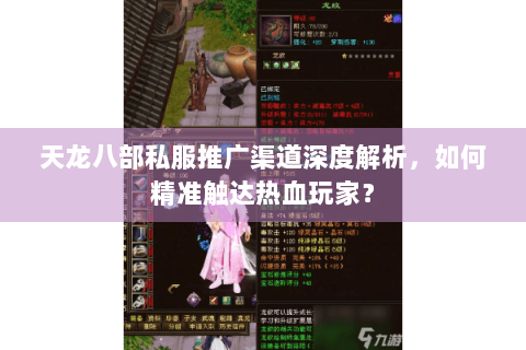 天龙八部私服推广渠道深度解析,如何精准触达热血玩家? 天龙八部私服推广渠道深度解析,如何精准触达热血玩家?