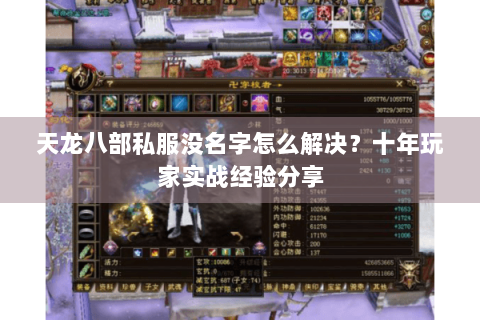 天龙八部私服没名字怎么解决?十年玩家实战经验分享 天龙八部私服没名字怎么解决?十年玩家实战经验分享