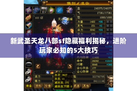 新武圣天龙八部sf隐藏福利揭秘，进阶玩家必知的5大技巧