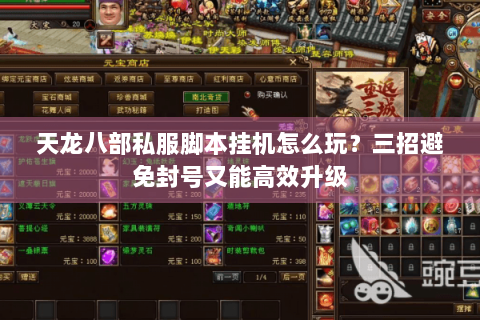 天龙八部私服脚本挂机怎么玩?三招避免封号又能高效升级 天龙八部私服脚本挂机怎么玩?三招避免封号又能高效升级