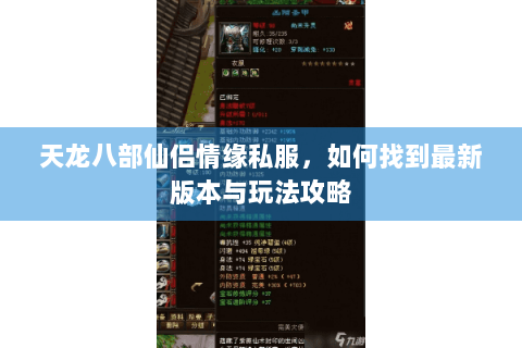 天龙八部仙侣情缘私服,如何找到最新版本与玩法攻略 天龙八部仙侣情缘私服,如何找到最新版本与玩法攻略