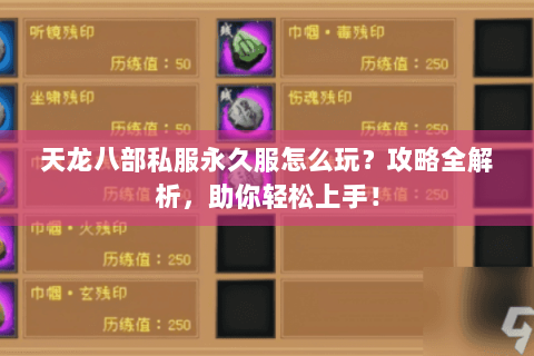 天龙八部私服永久服怎么玩?攻略全解析,助你轻松上手! 天龙八部私服永久服怎么玩?攻略全解析,助你轻松上手!