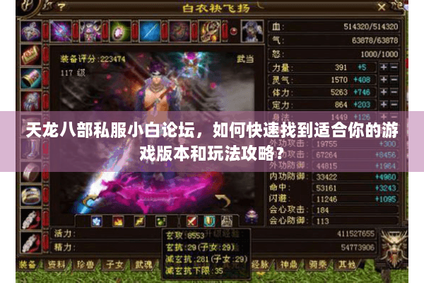 天龙八部私服小白论坛,如何快速找到适合你的游戏版本和玩法攻略? 天龙八部私服小白论坛,如何快速找到适合你的游戏版本和玩法攻略?