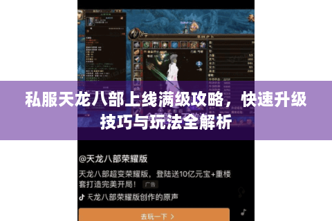 私服天龙八部上线满级攻略,快速升级技巧与玩法全解析 私服天龙八部上线满级攻略,快速升级技巧与玩法全解析